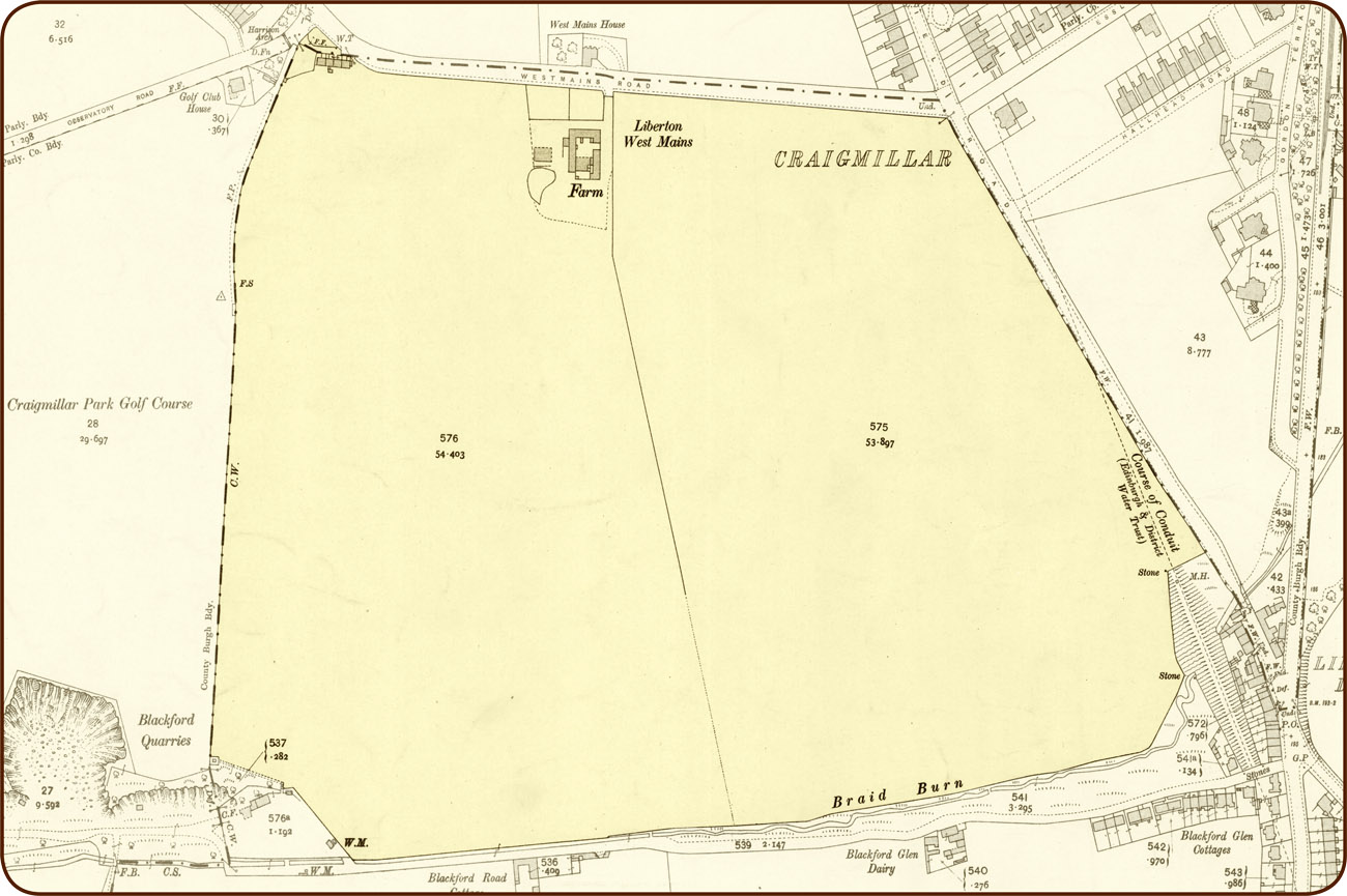 West Mains Farm, 1919, just before work began on the King's Buildings campus
